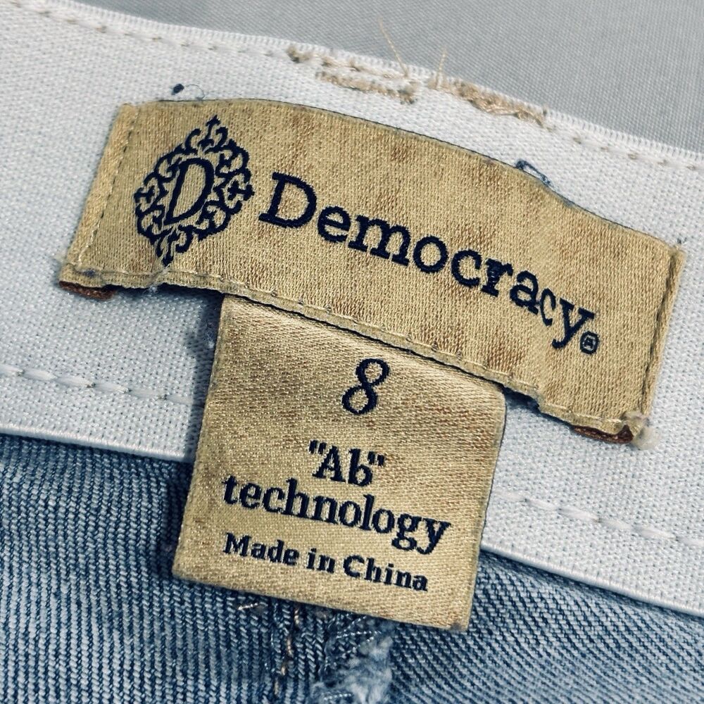 Democracy Ab Technology Bootcut Jeans Sz 8 Blue Light Wash Y2K Stretch - Picture 7 of 8